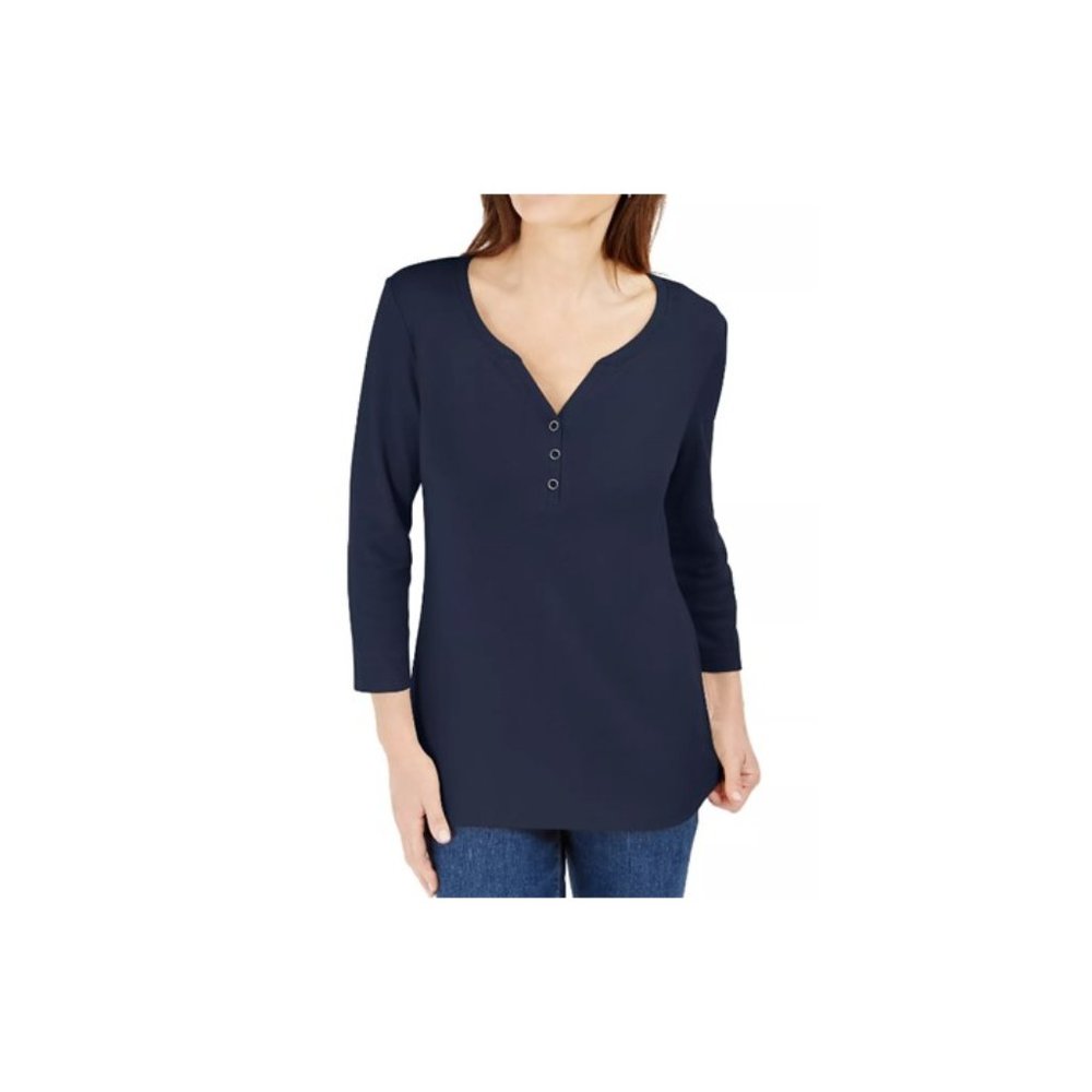 \Karen Scott Navy Henley